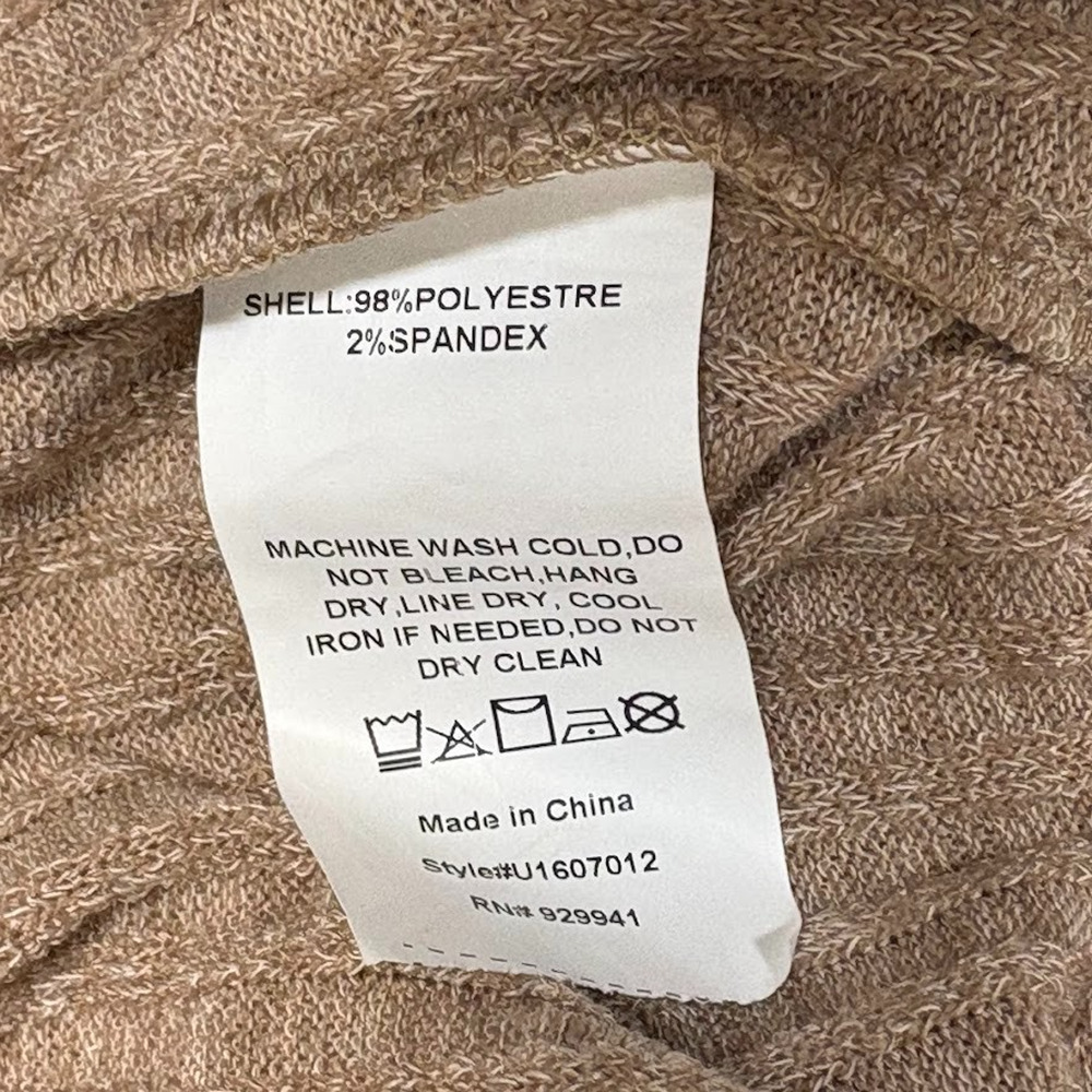 Simple Suzanne Betro Wide Flare Leg Texture Ribbed Palazzo Pants Camel Size 3X - Picture 7 of 11